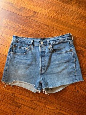 Levi's Light Blue Cutoff Denim Shorts